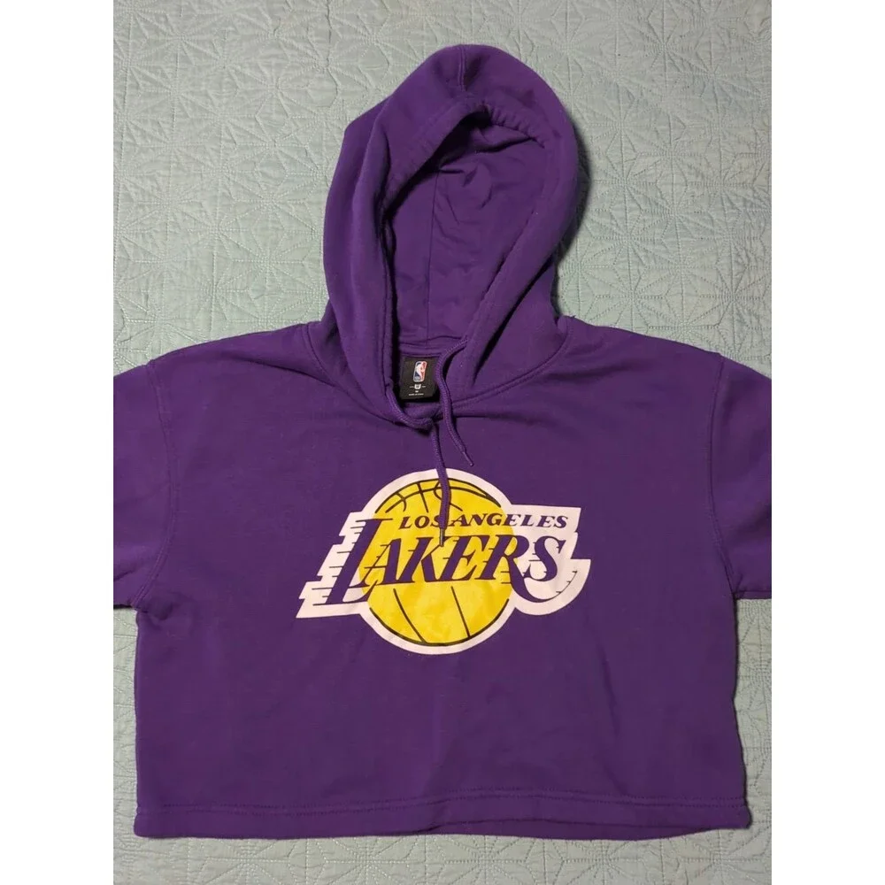 NBA LA Lakers Crop Top Hoodie Womens size M